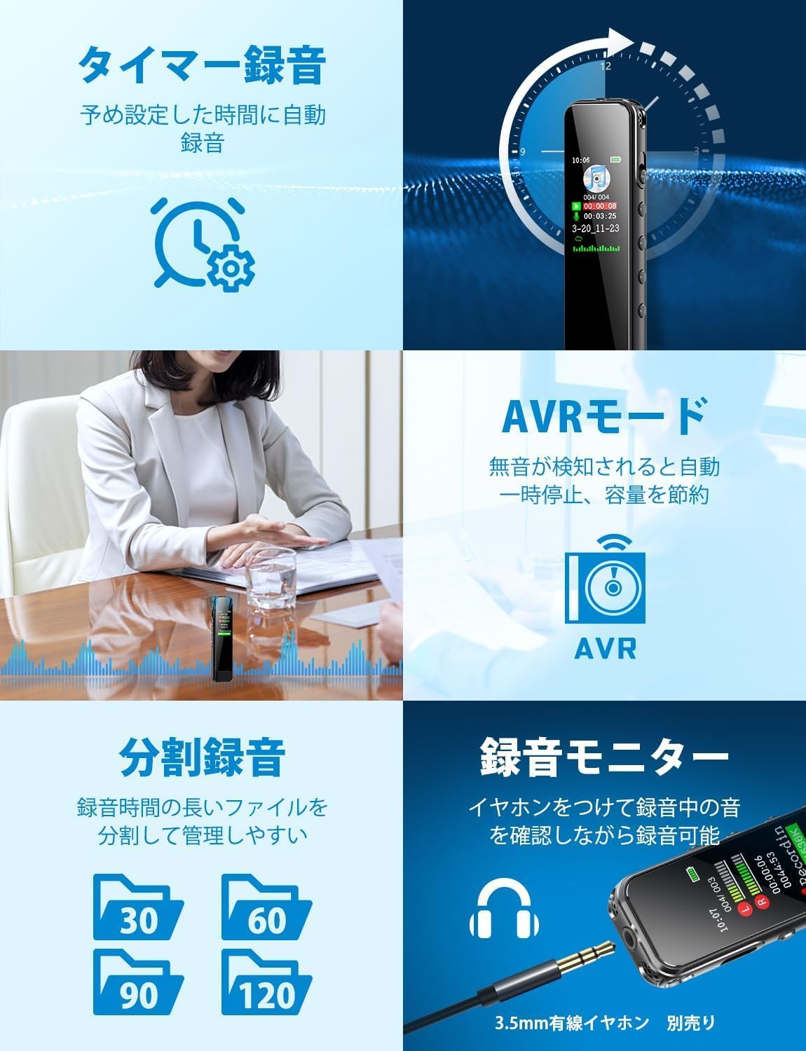 Amazon.co.jp: ボイスレコーダー 小型 ICレコーダー 長時間録音 32GB大